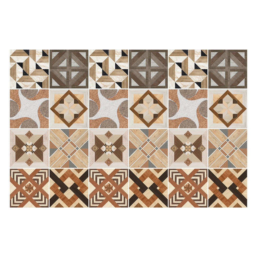 Naklejki samoprzylepne na kafelki Geometria drewnianych kształtów