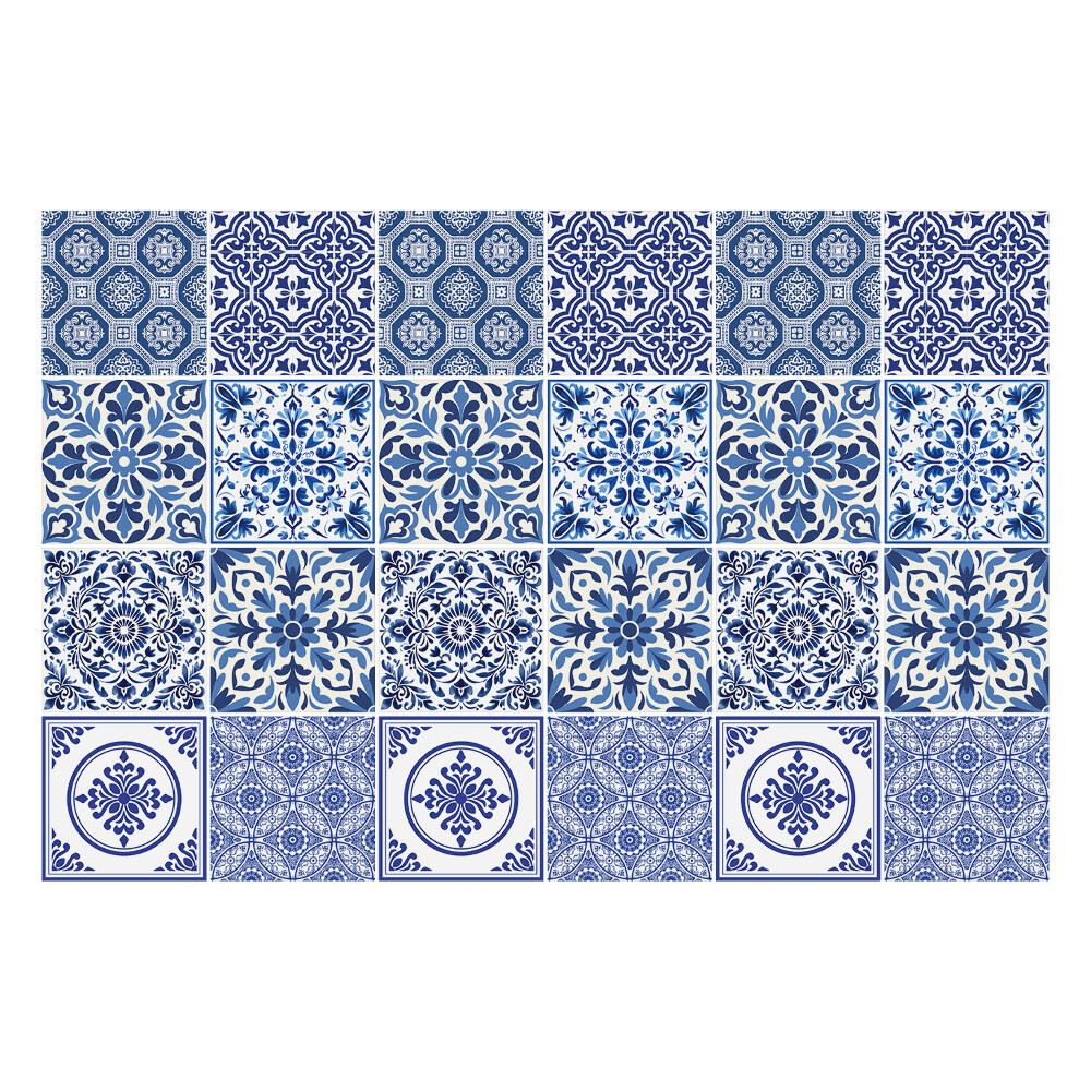 Naklejki samoprzylepne na kafelki Geometryczne motywy florystyczne