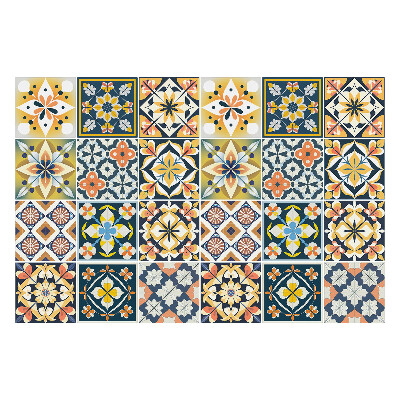 Naklejki samoprzylepne na kafelki Kwiatowe motywy w układzie