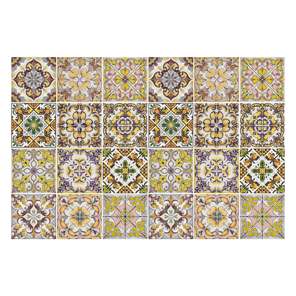 Naklejki na kafelki do kuchni Kwiatowe motywy i ornamenty