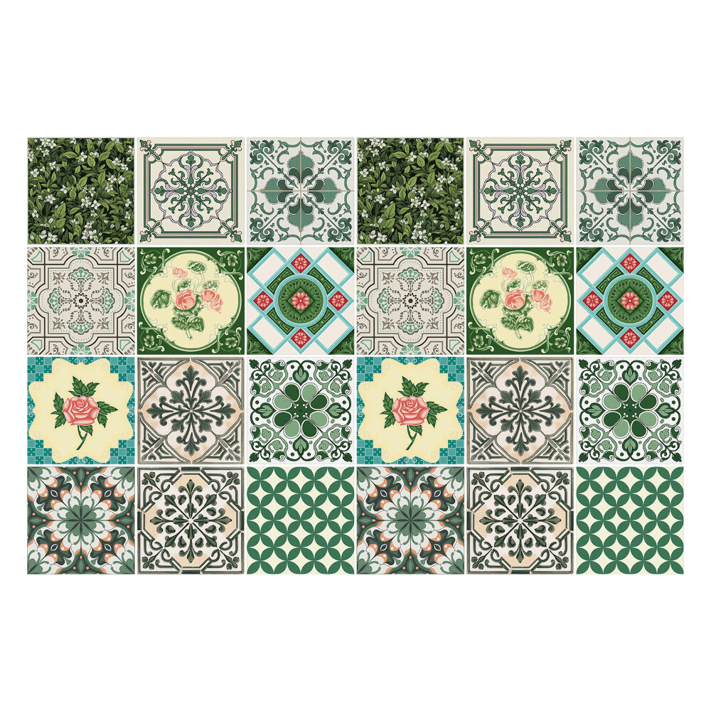 Naklejki samoprzylepne na kafelki Kwiatowe motywy i liście