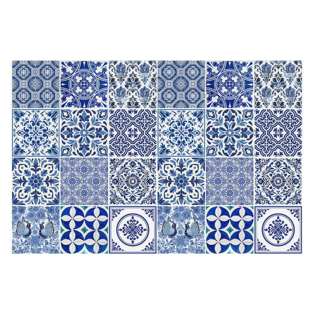 Okleina na płytki Kwiatowe i geometryczne motywy