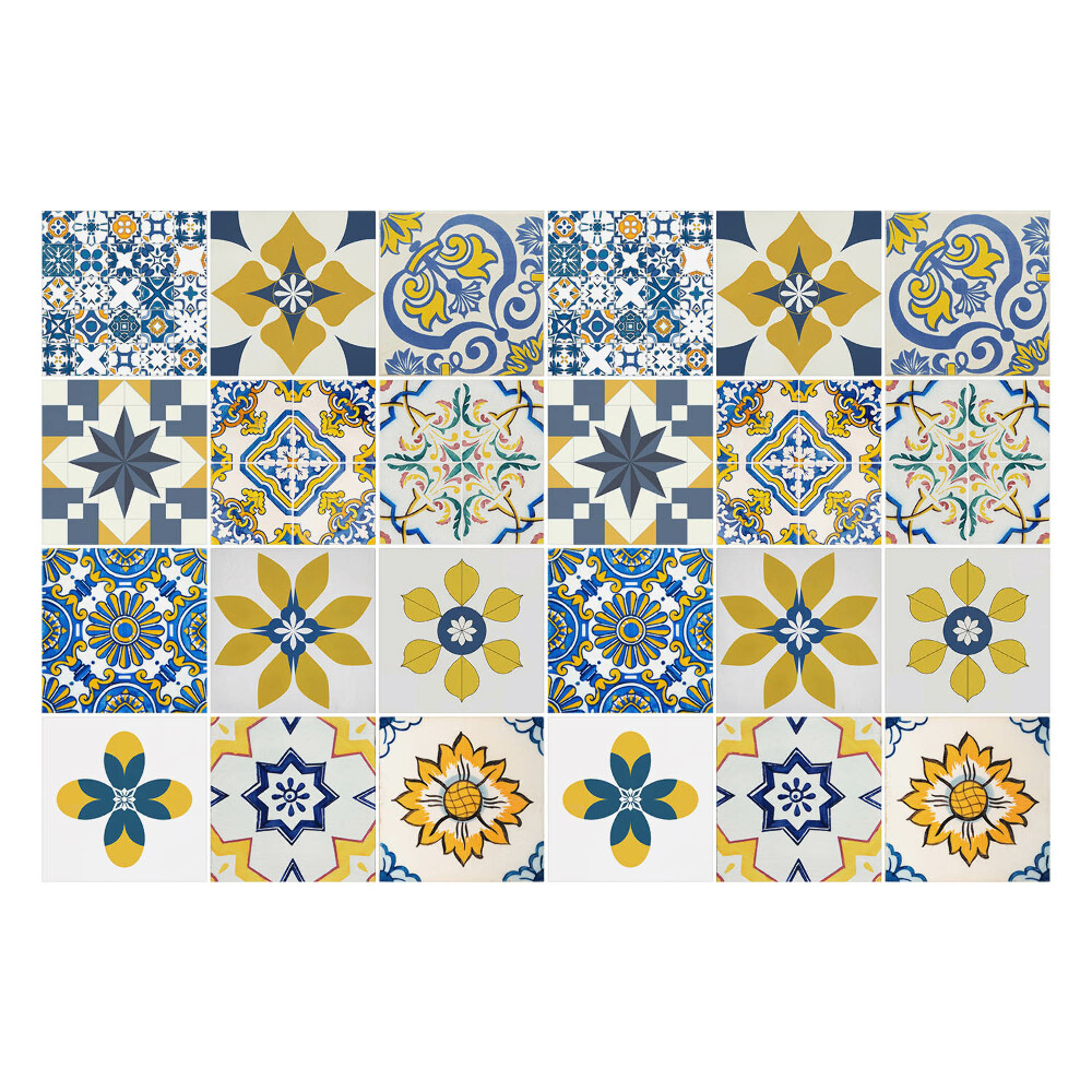 Okleina na płytki Geometryczne motywy kwiatowe