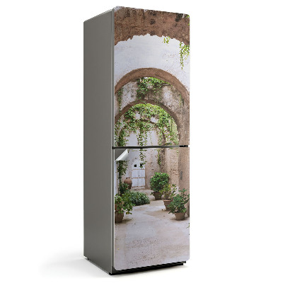 Samoprzylepna naklejka na lodówkę Zielony korytarz z roślinami