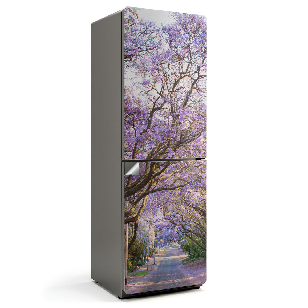 Samoprzylepna naklejka na lodówkę Aleja kwitnących drzew