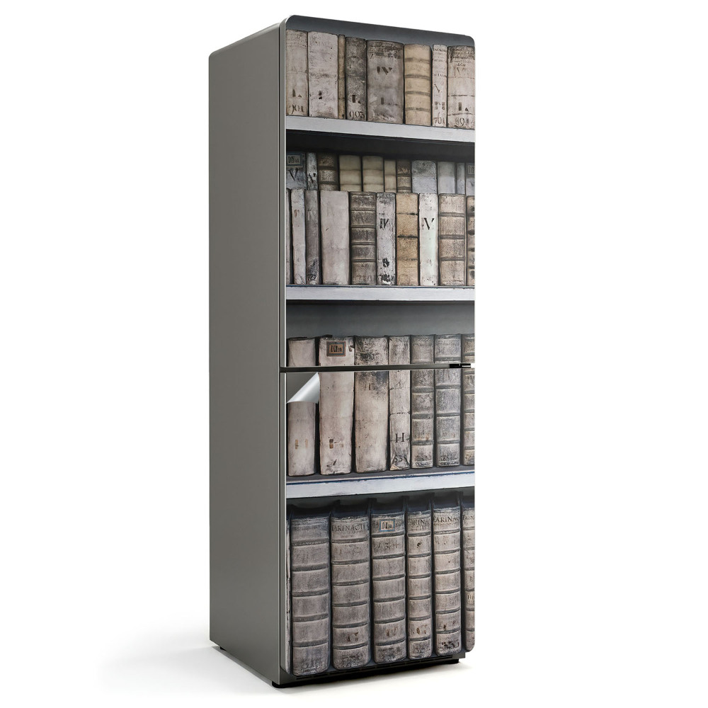 Samoprzylepna naklejka na lodówkę Stare księgi na półkach