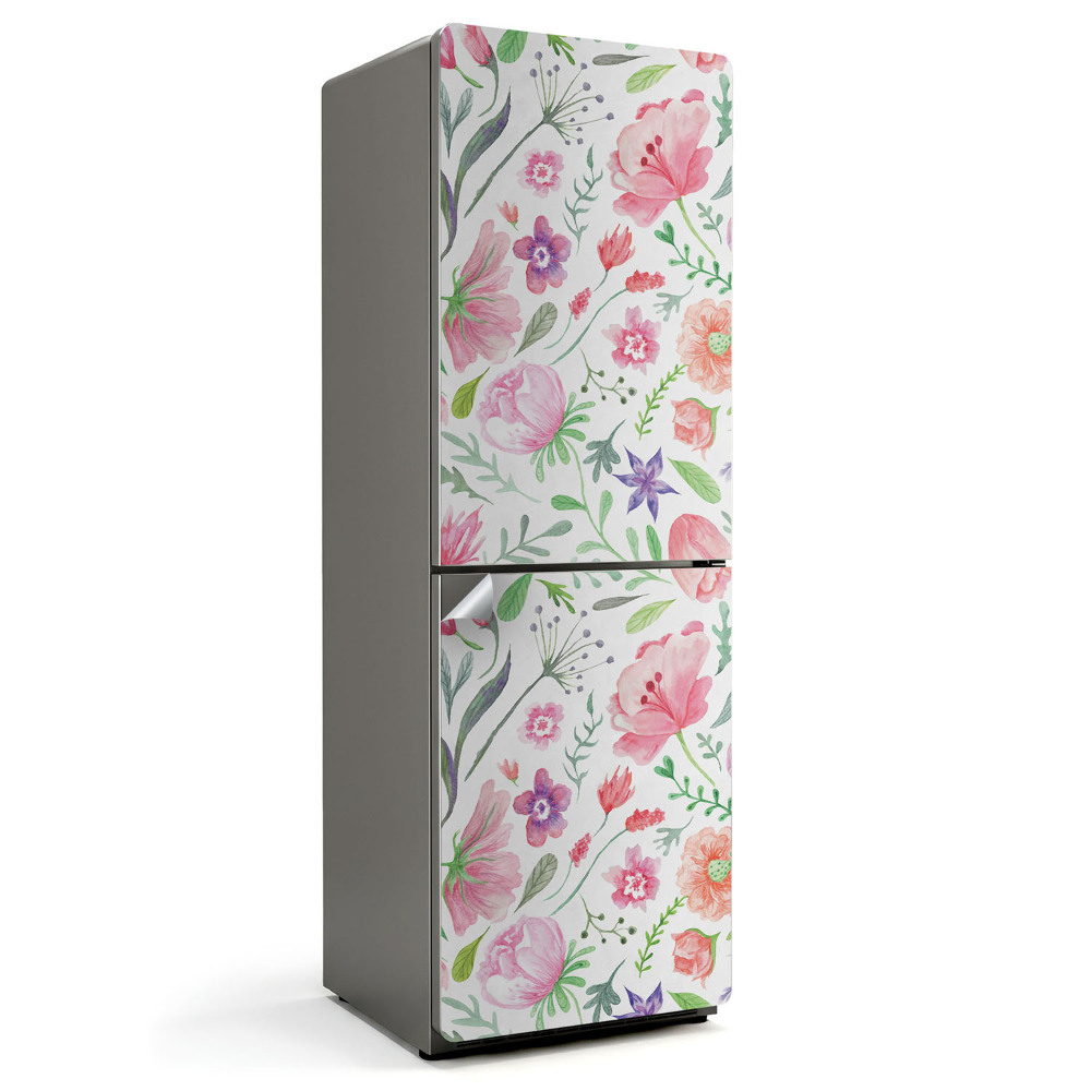 Naklejka tapeta na lodówkę Kwiatowy wzór w akwareli