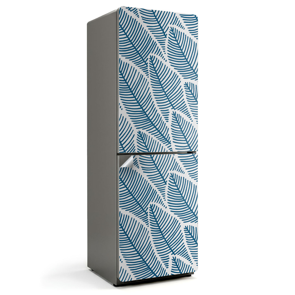 Naklejka na lodówkę Wzór liści w linii