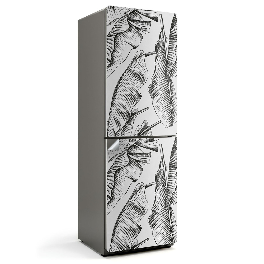 Samoprzylepna naklejka na lodówkę Liście w artystycznym wzorze