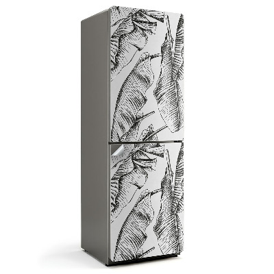Samoprzylepna naklejka na lodówkę Liście w artystycznym wzorze
