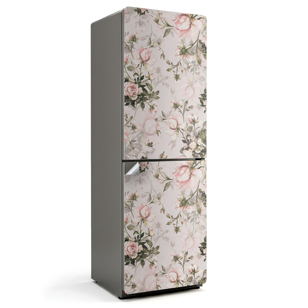 Naklejka na lodówkę Kwiatowy wzór z różami