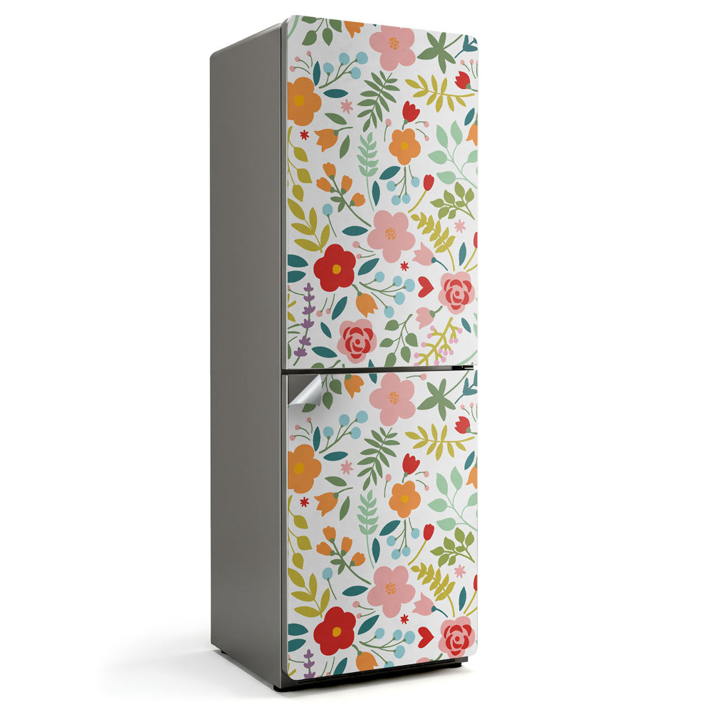 Samoprzylepna naklejka na lodówkę Radosny kwiatowy wzór