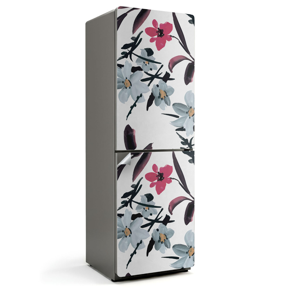Samoprzylepna naklejka na lodówkę Delikatny kwiatowy wzór