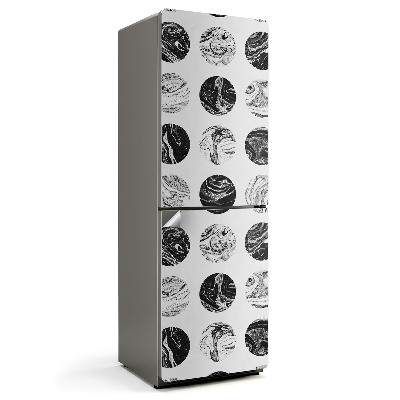 Naklejka na lodówkę Okręgi w marmurowy wzór