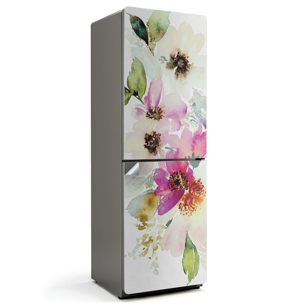 Samoprzylepna naklejka na lodówkę Kwiatowy wzór akwarelowy