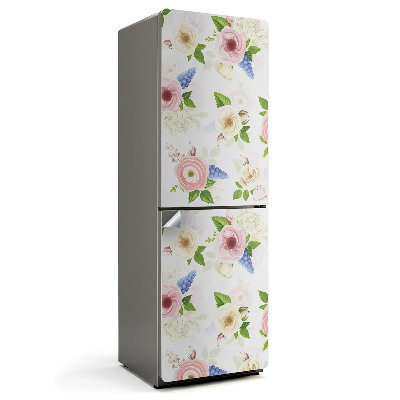Naklejka tapeta na lodówkę Kwiatowy wzór w pastelach