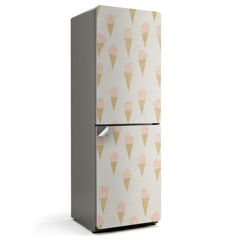 Naklejka na lodówkę Ilustracja lodów w rożkach