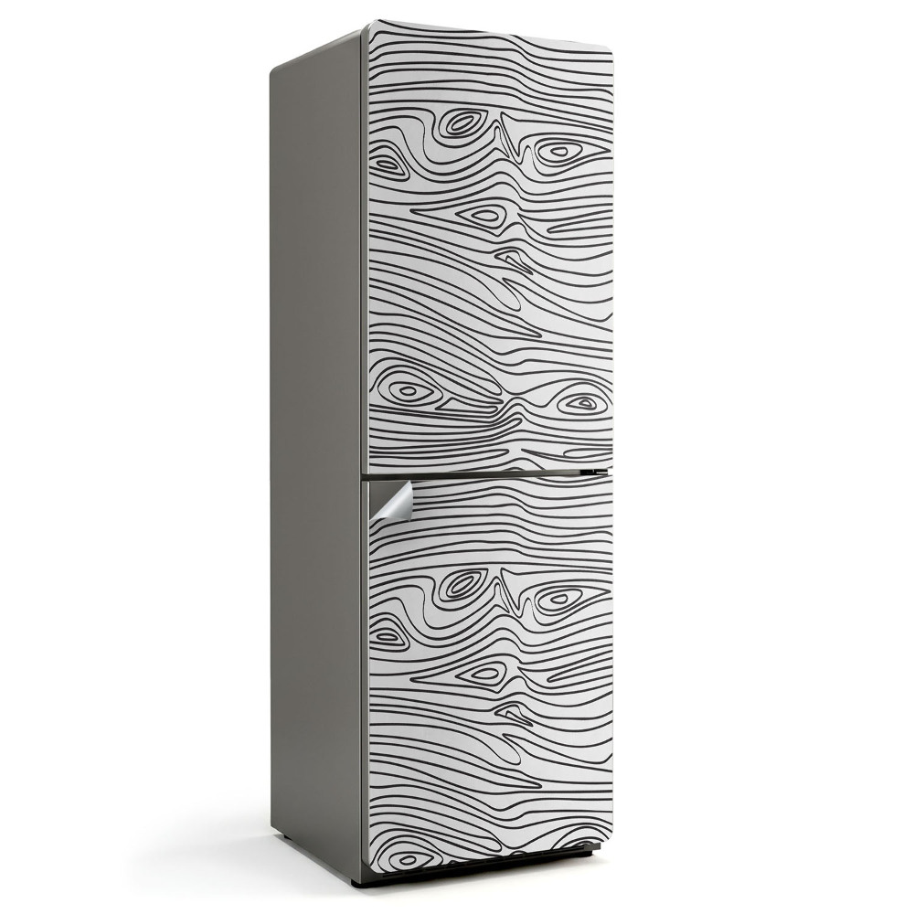 Samoprzylepna naklejka na lodówkę Ilustracja falistego drewna