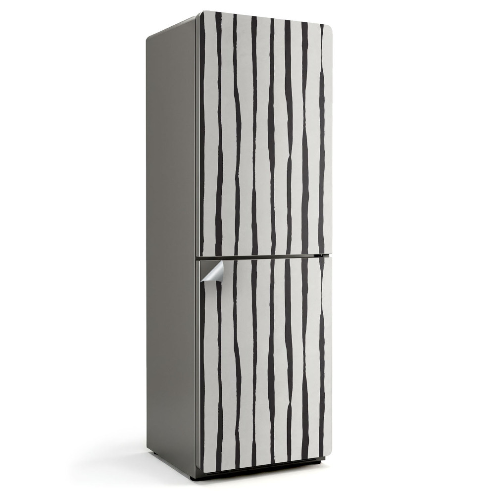 Okleina na lodówkę Pionowe zniekształcone pasy