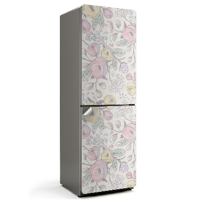 Naklejka na lodówkę Kwiatowy wzór w pastelach