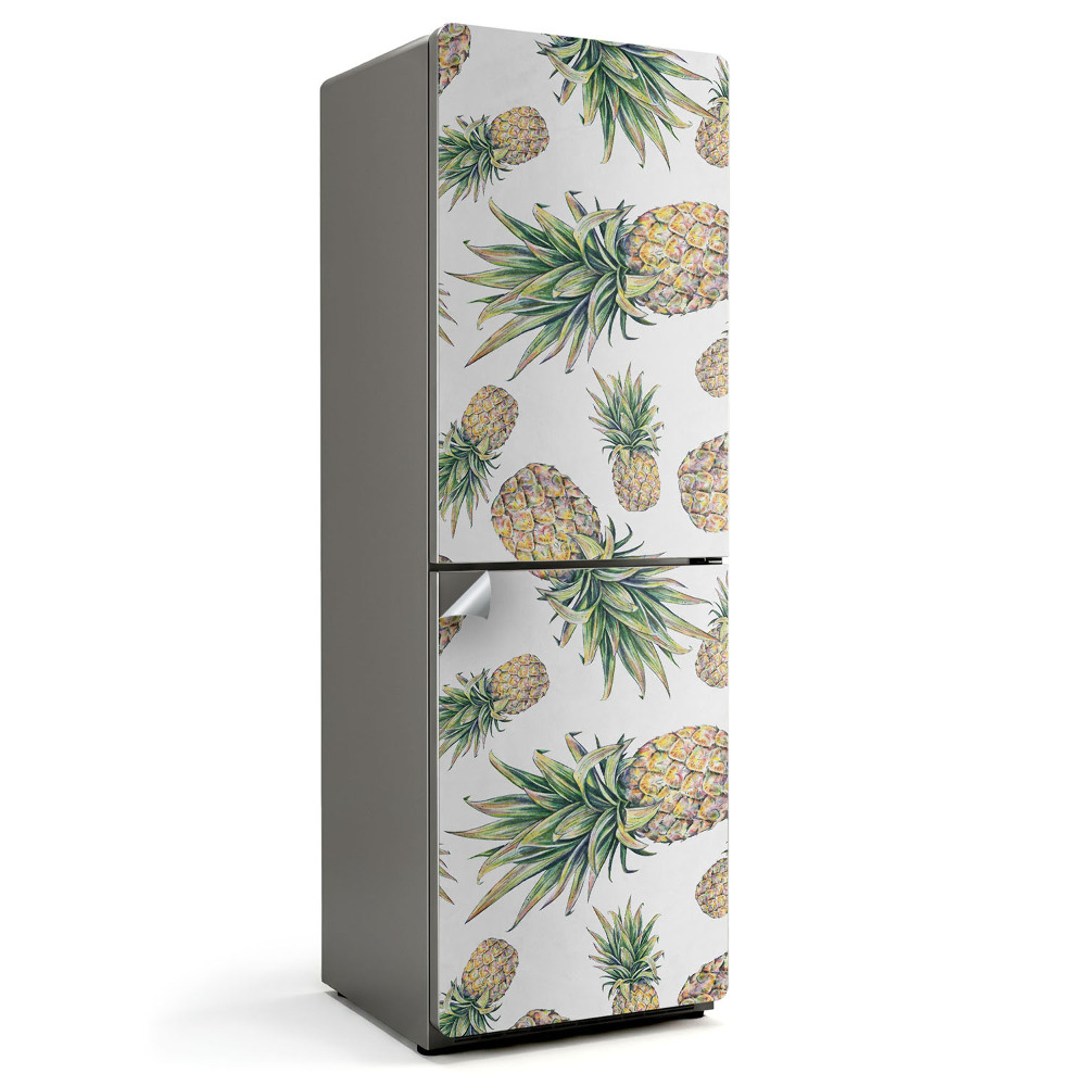Naklejka tapeta na lodówkę ilustracja wzoru ananasów