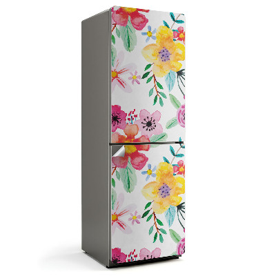 Naklejka na lodówkę Kwiatowy wzór w akwareli