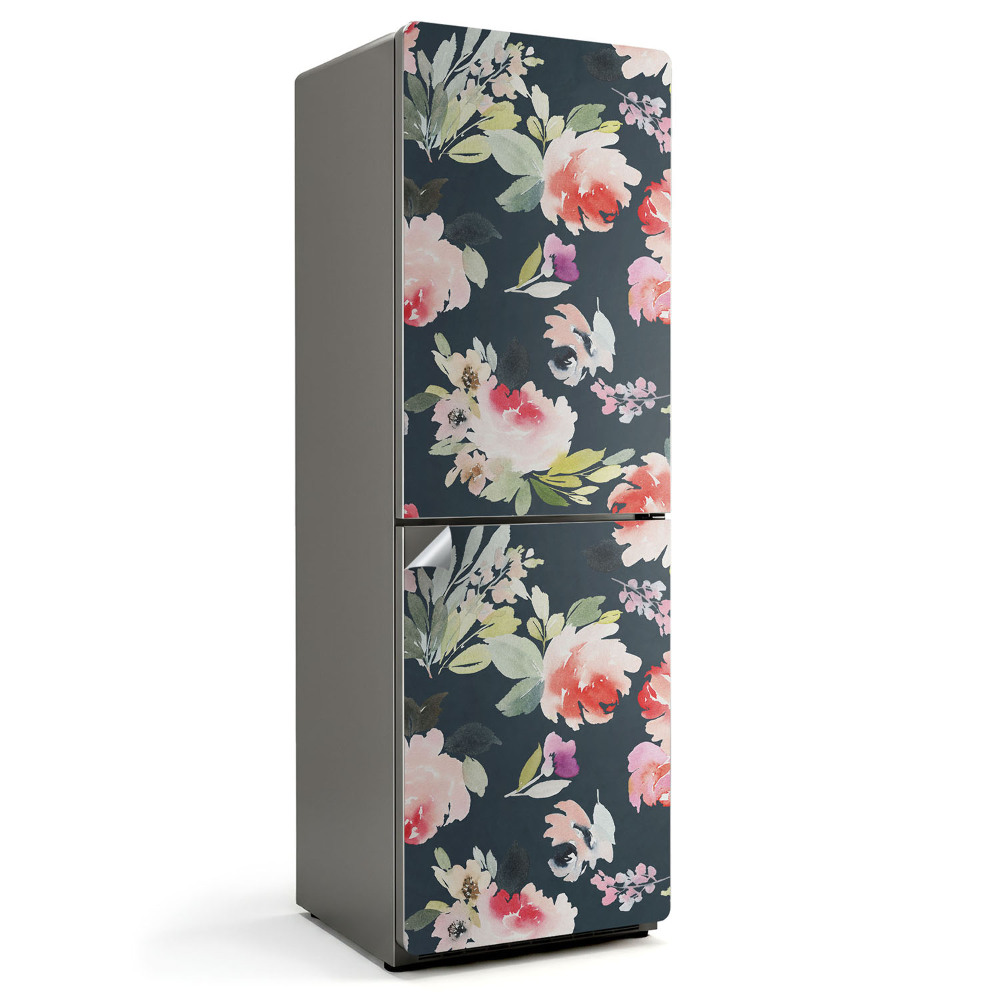 Samoprzylepna naklejka na lodówkę Kwiatowy wzór w stylu akwareli