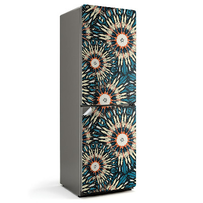 Naklejka na lodówkę Kwiatowy wzór z promieniami