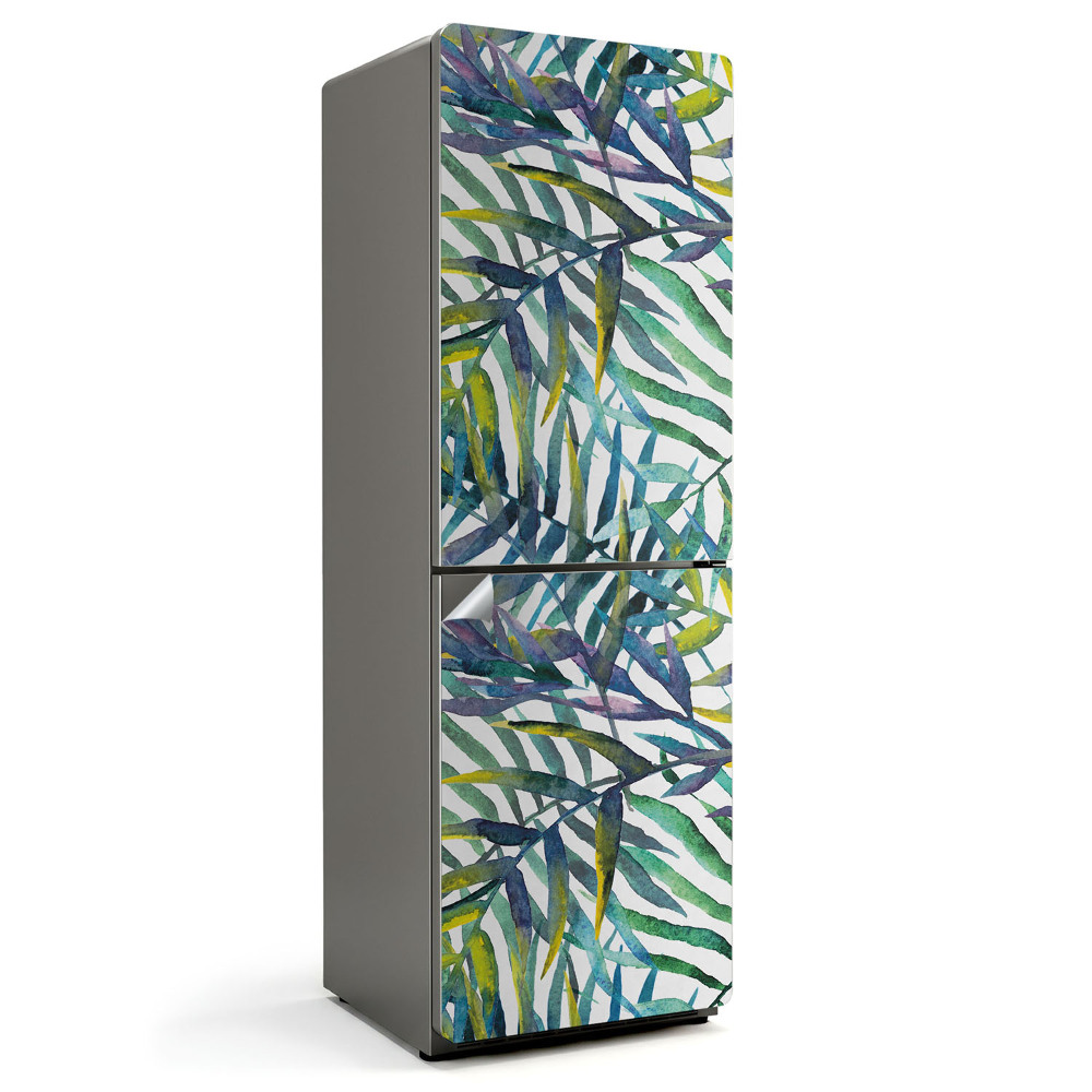 Okleina na lodówkę Liście w intensywnych wzorach