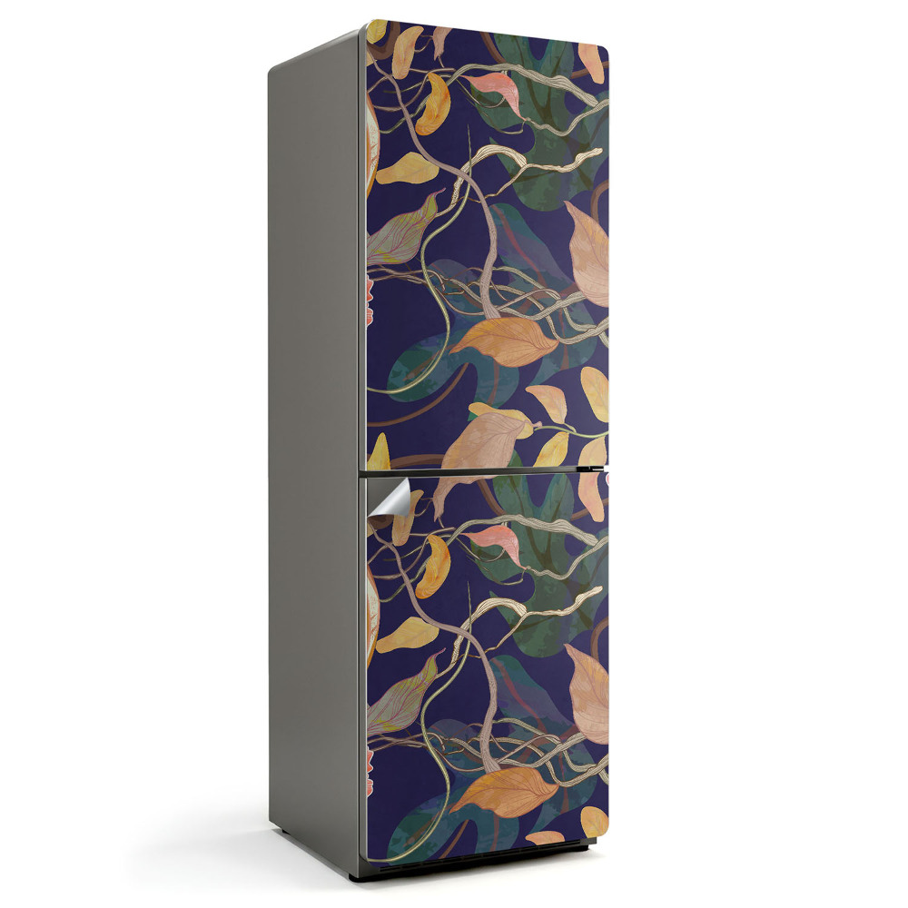 Naklejka na lodówkę Roślinne wzory i liście