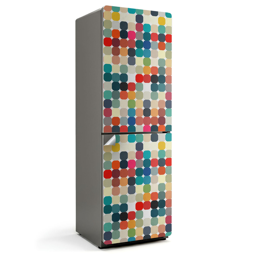 Naklejka tapeta na lodówkę Kolorowe owalne wzory