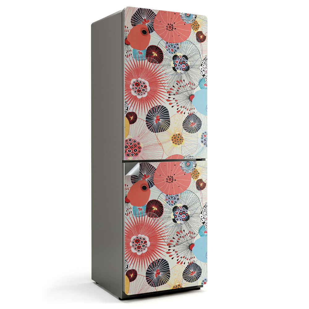 Naklejka na lodówkę Abstrakcyjne kwiatowe wzory