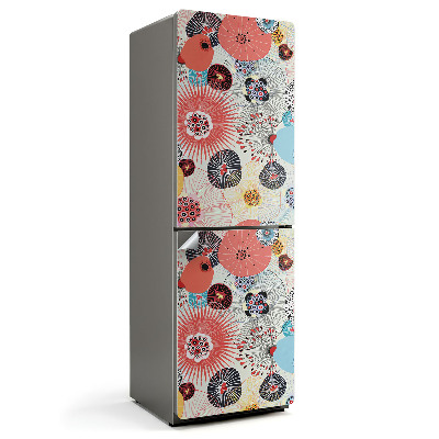 Naklejka na lodówkę Abstrakcyjne kwiatowe wzory