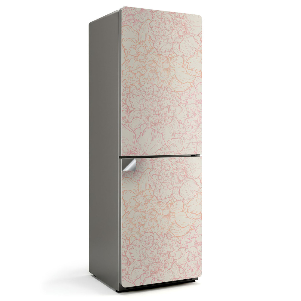 Naklejka na lodówkę Kwiatowy wzór w linii