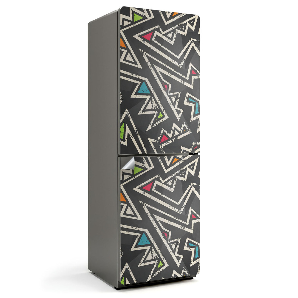 Samoprzylepna naklejka na lodówkę Dynamiczne wzory geometryczne