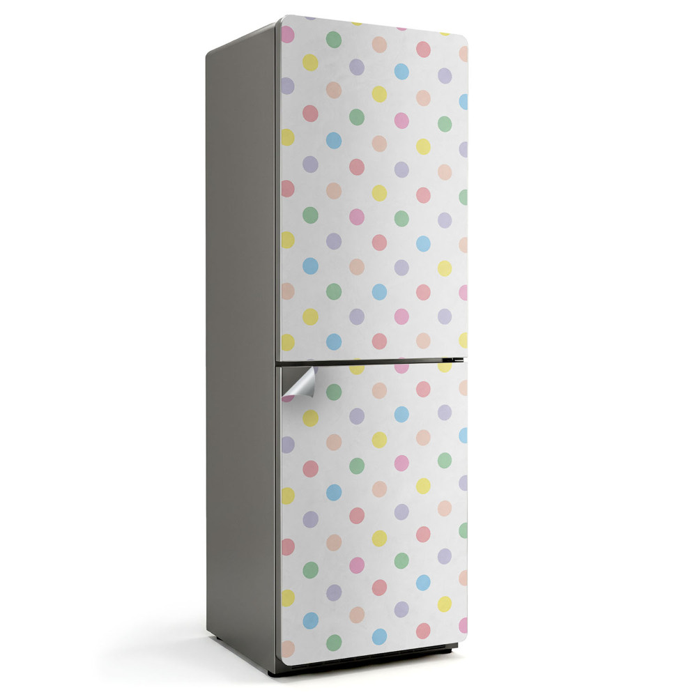 Naklejka tapeta na lodówkę Pastelowe kolorowe kropki