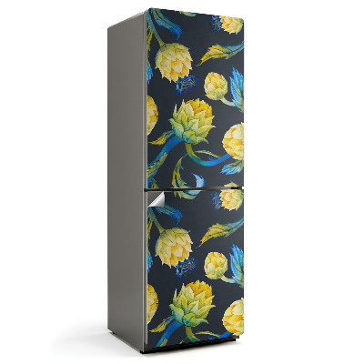 Naklejka tapeta na lodówkę Malarski kwiatowy wzór