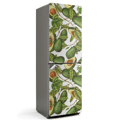 Naklejka tapeta na lodówkę Wzór z awokado i liśćmi