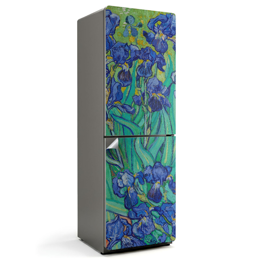 Samoprzylepna naklejka na lodówkę Kwiatowy wzór irysów