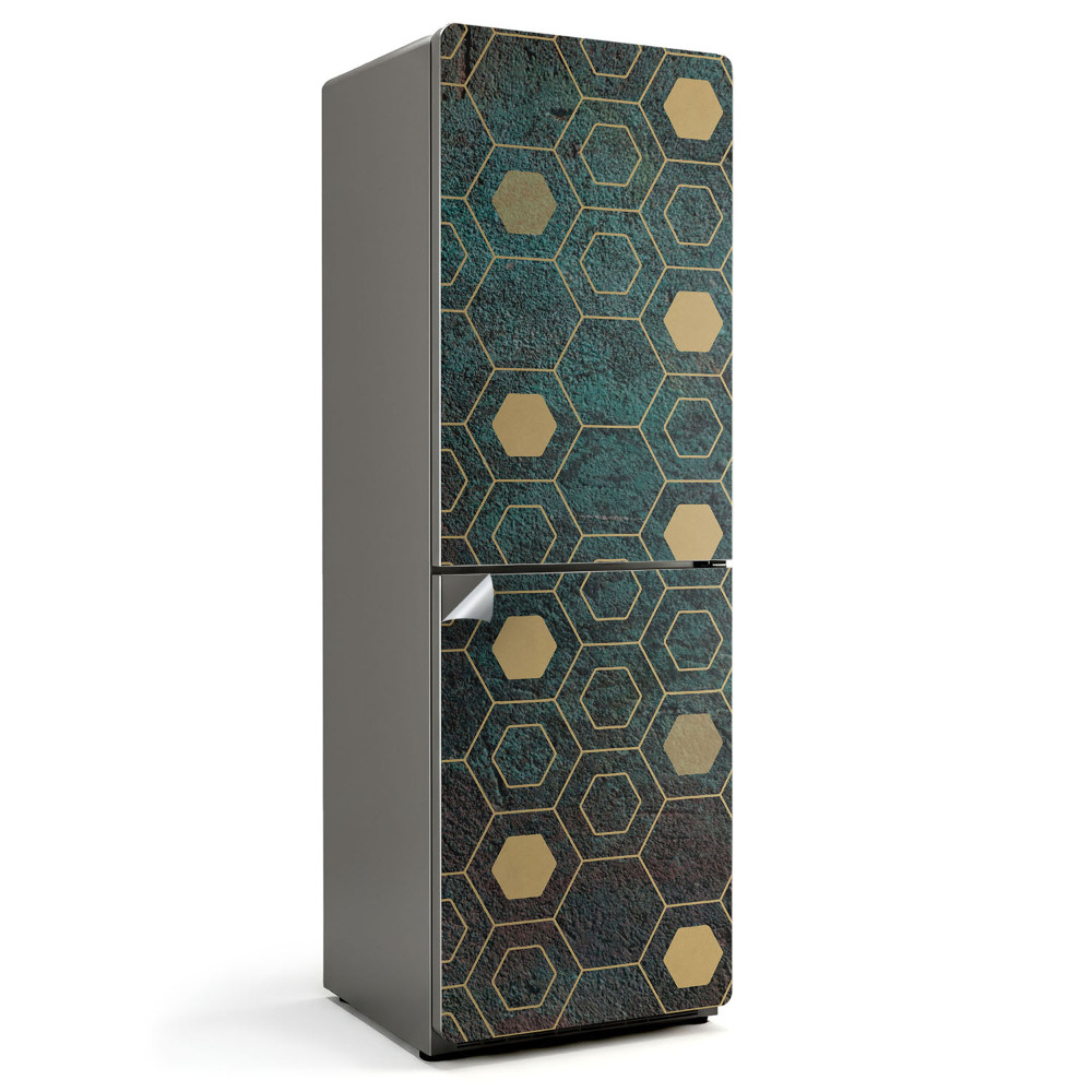 Naklejka na lodówkę Wzór heksagonalny z ramkami