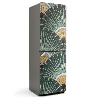 Naklejka tapeta na lodówkę Wzór wachlarzy i linii