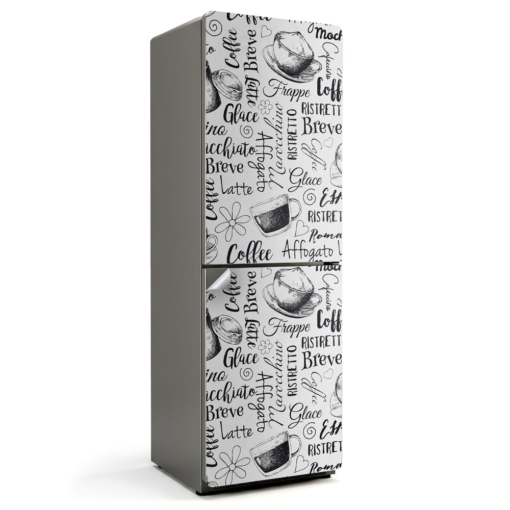 Naklejka na lodówkę Wzory filiżanek kawy