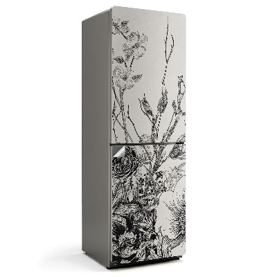 Naklejka na lodówkę Kwiatowy wzór z gałęziami