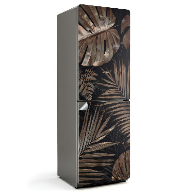 Naklejka tapeta na lodówkę Liście w eleganckim wzorze