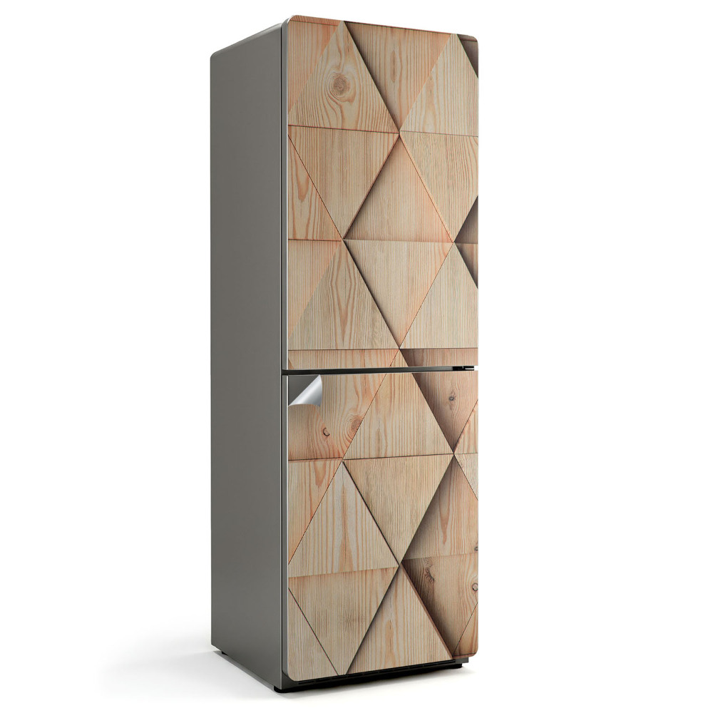 Okleina na lodówkę Geometria drewnianych wzorów