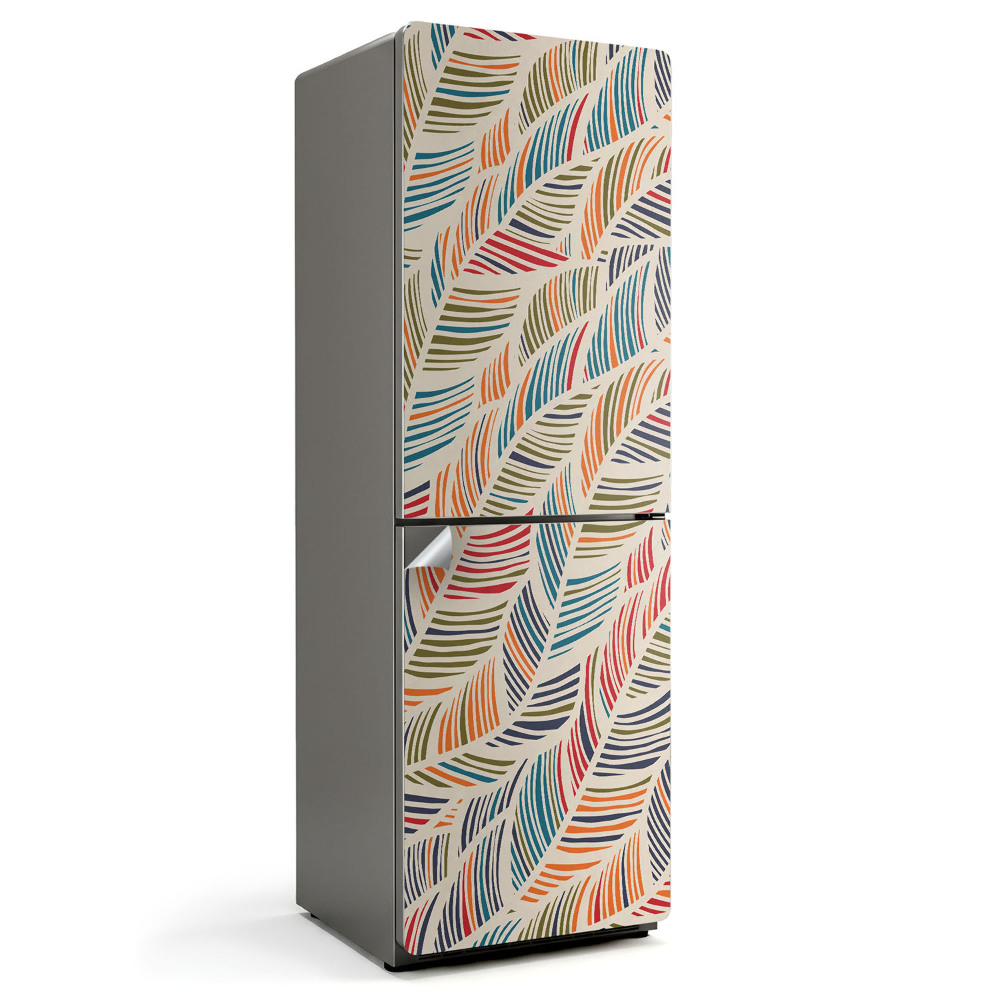 Samoprzylepna naklejka na lodówkę Wzór liści w falach