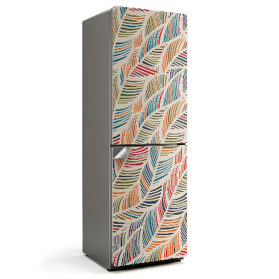 Samoprzylepna naklejka na lodówkę Wzór liści w falach