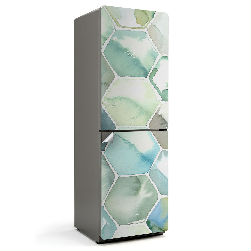 Okleina na lodówkę Wzór heksagonalny akwarelowy