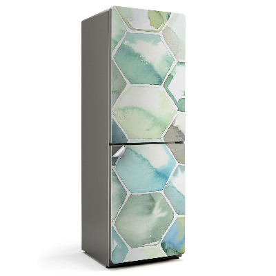 Okleina na lodówkę Wzór heksagonalny akwarelowy