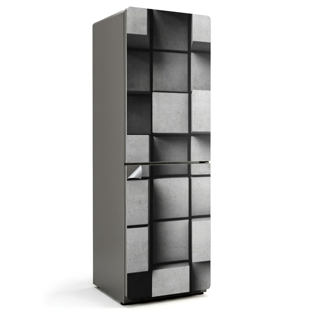 Samoprzylepna naklejka na lodówkę Geometryczne bloki 3D